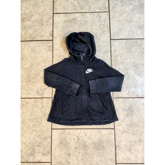 Nike Girls Full Zip Hoodie Jacket Black Size Small Sweater Comfortable And Cool - Picture 3 of 15